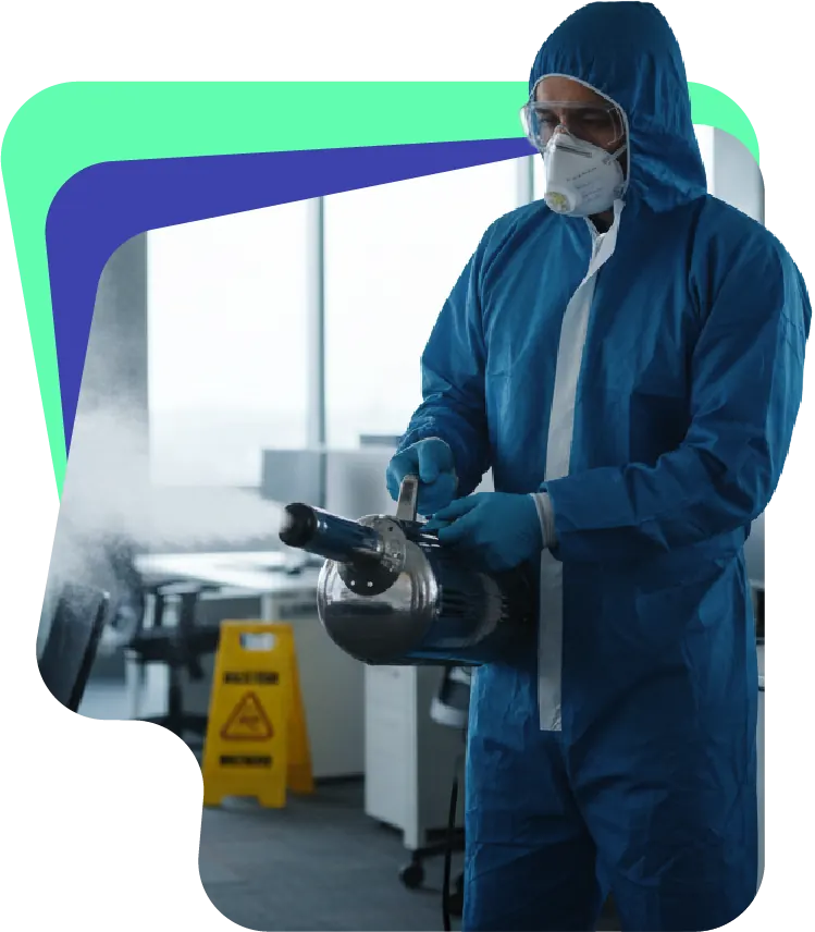 Aplicación de tratamiento con equipo de protección en una instalación